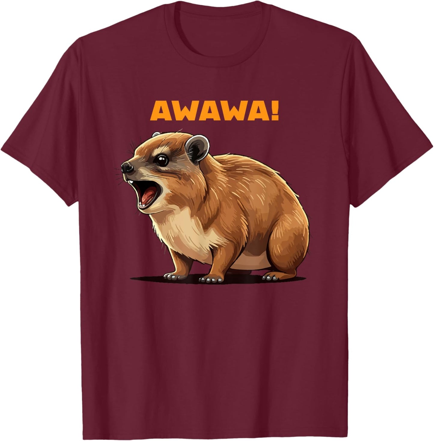 Rock Hyrax Lover Awawa Funny Groundhog Dassie T-Shirt - T-Shirt | Maroon