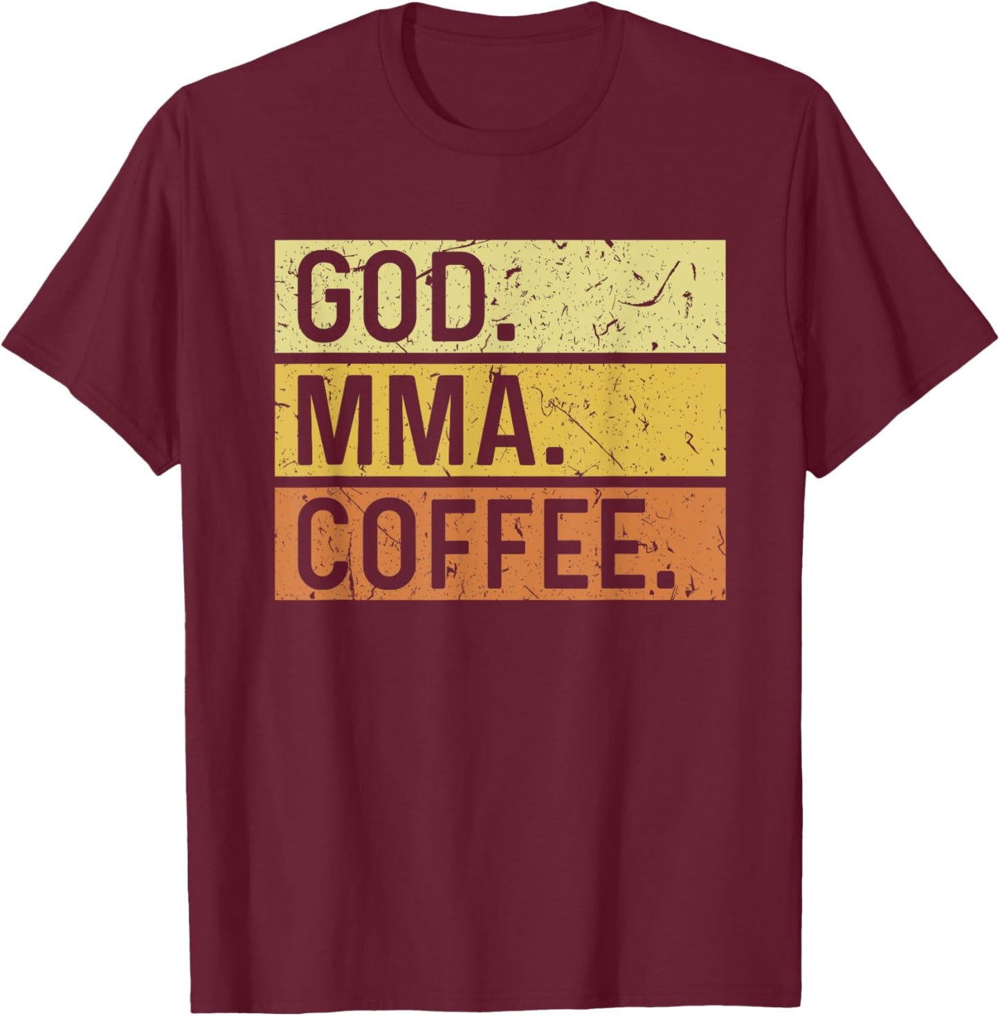 God MMA Coffee Jesus Mixed Martial Arts T-Shirt - T-Shirt | Maroon