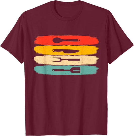 Vintage Cook Cooking Design For Chef Men Women T-Shirt - T-Shirt | Maroon