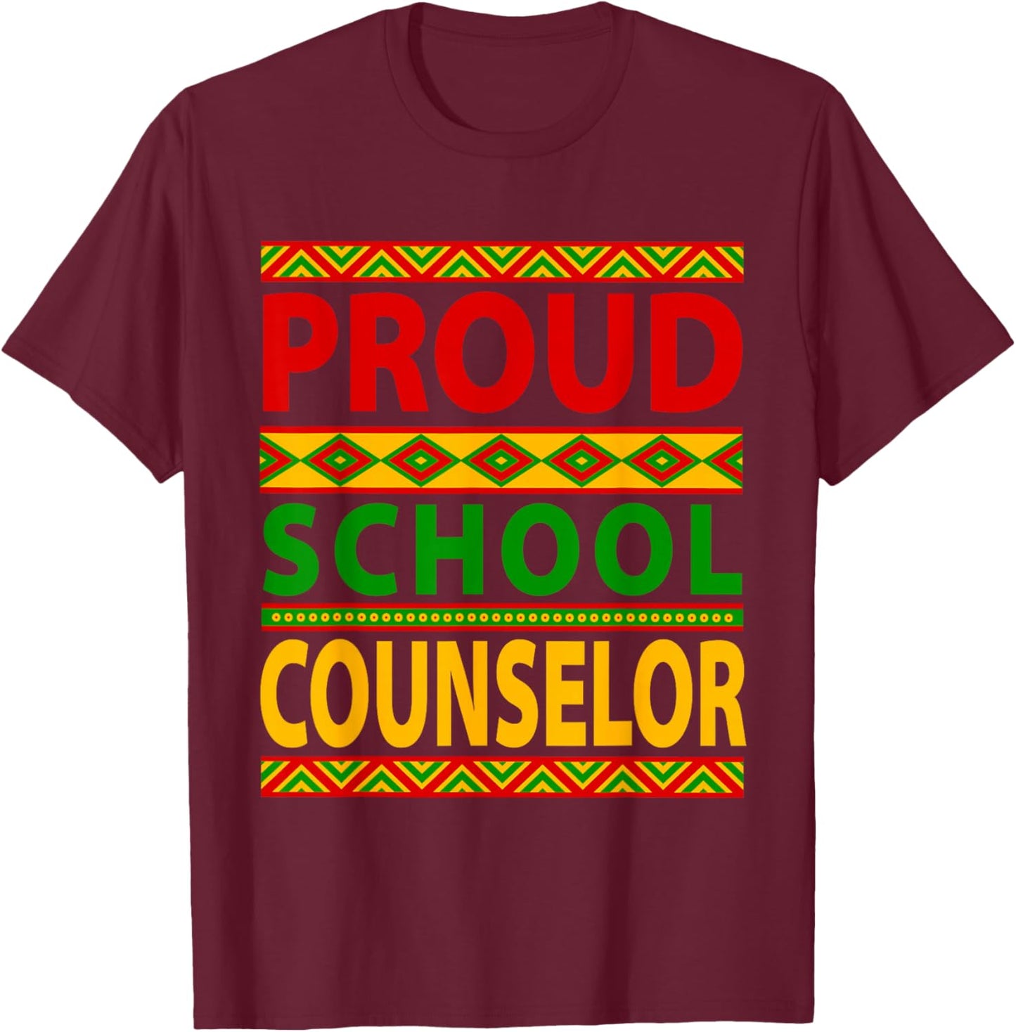 Proud School Counselor Job Costume Black History Month Afro T-Shirt - T-Shirt | Maroon
