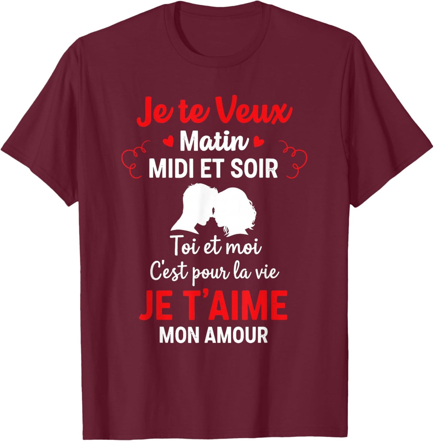 Valentine's Day You And Me Love Couple Matching Valentine's Day T-Shirt - T-Shirt | Maroon