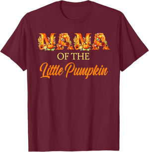 Mama Of The Little Pumpkin 1st Birthday Family Matching Mom T-Shirt - T-Shirt | Maroon