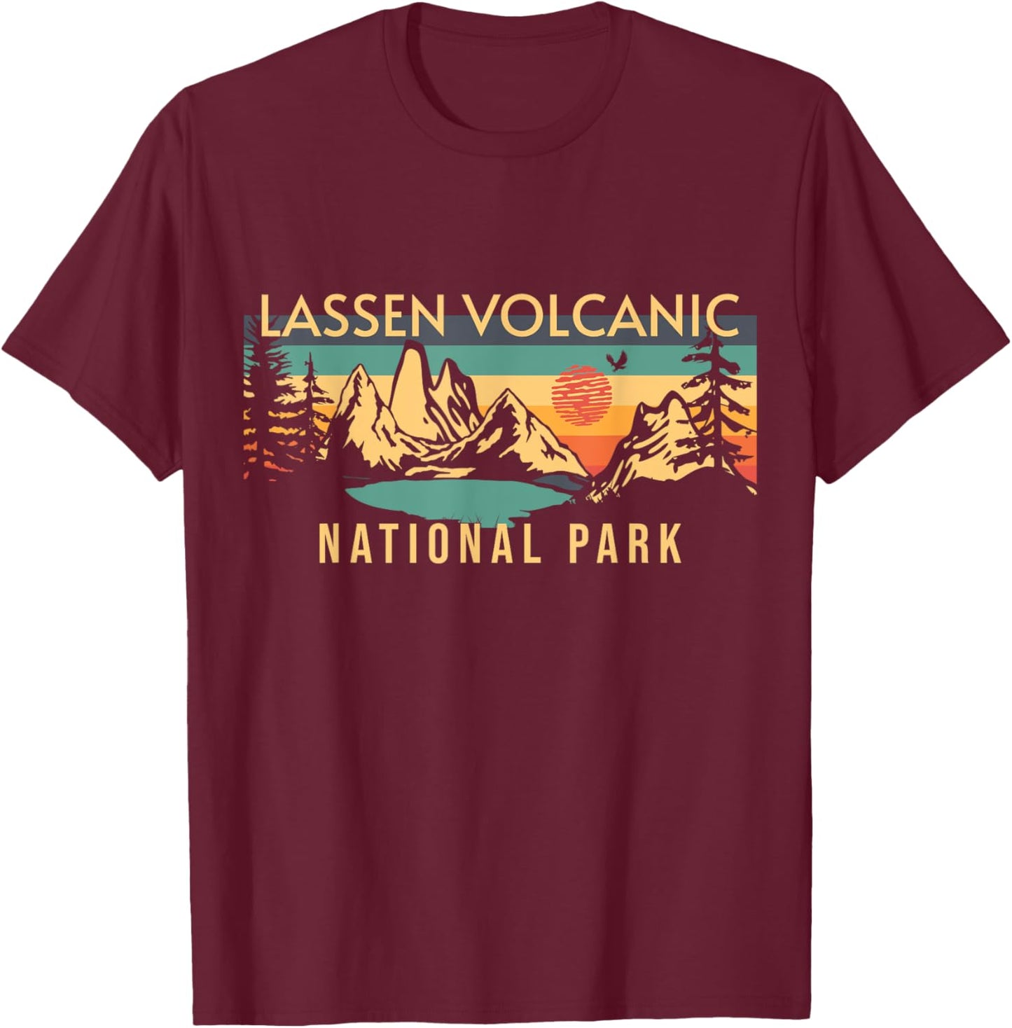 Lassen Volcanic National Park T-Shirt - T-Shirt | Maroon