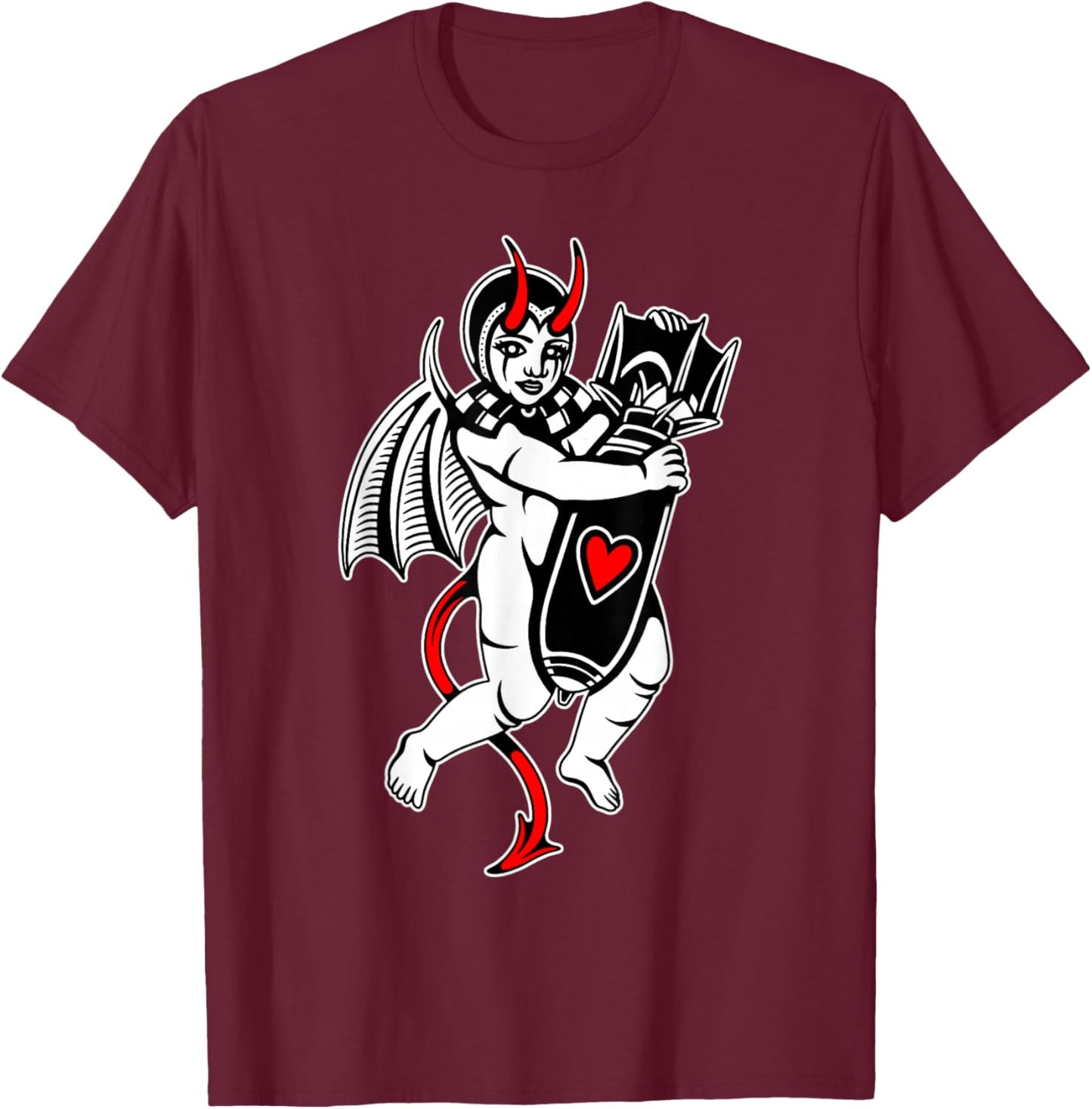 Cupid Devil Demon Love Bomb Vampire Lover T-Shirt - T-Shirt | Maroon