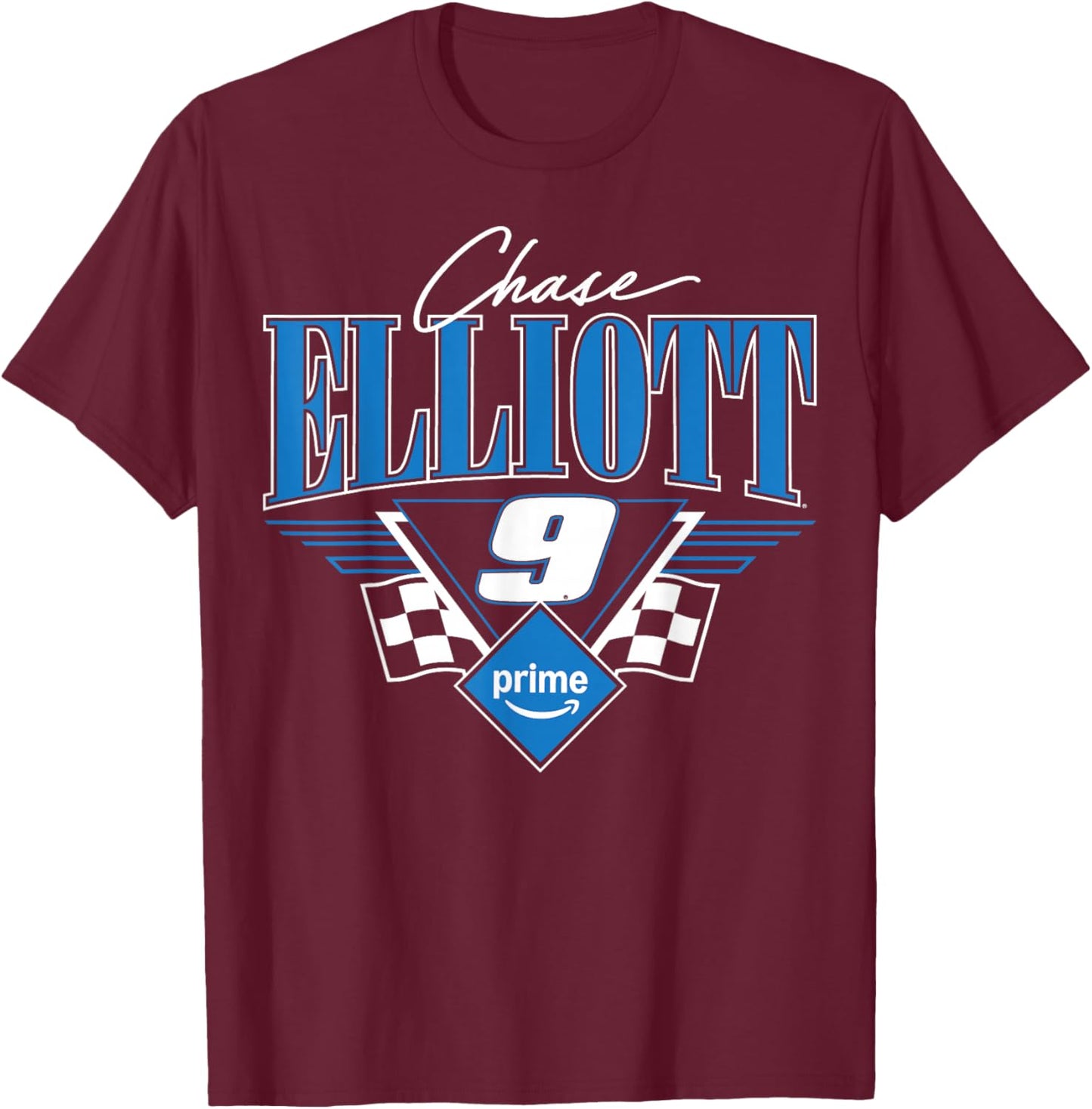 NASCAR - Chase Elliott #9 Prime Wings - Hendrick Motorsports T-Shirt - T-Shirt | Maroon