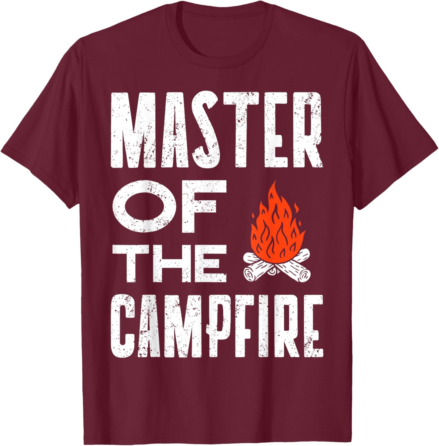 Master of the Campfire Camper Dad Camping Camp Vacation T-Shirt - T-Shirt | Maroon