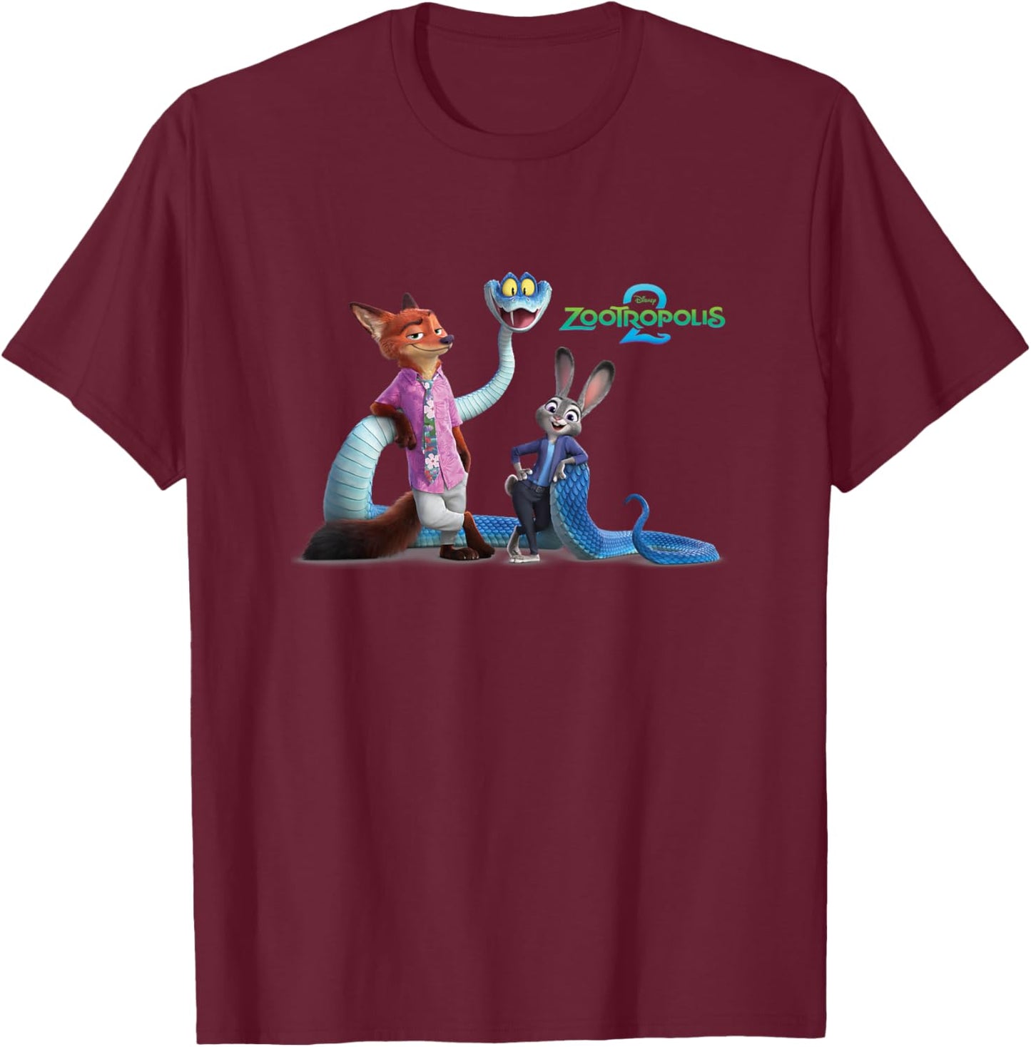 Zootopia Characters T-Shirt - T-Shirt | Maroon