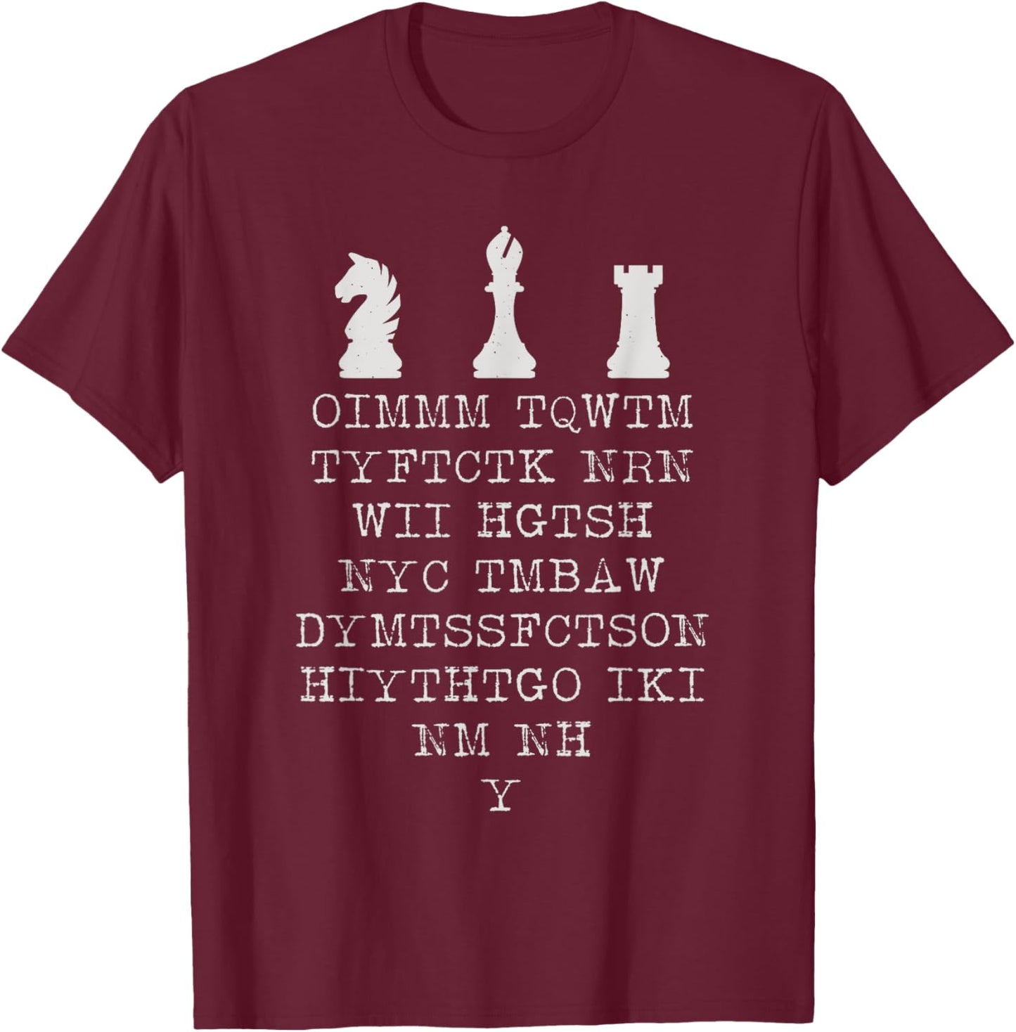 Cryptic Chess Puzzle Mystery Design Mystery/Puzzle T-Shirt - T-Shirt | Maroon