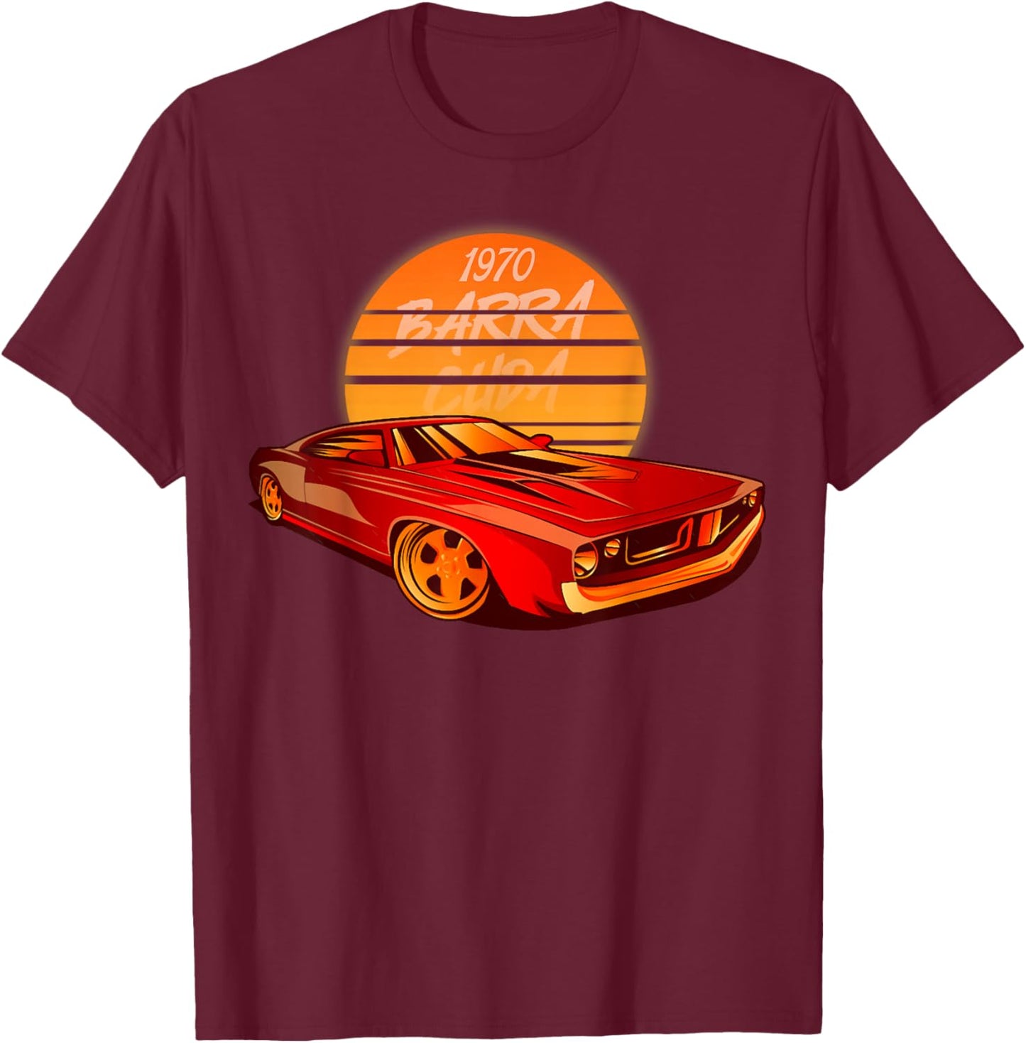 1970 hemi cuda plymouth barracuda Muscle car T-Shirt - T-Shirt | Maroon