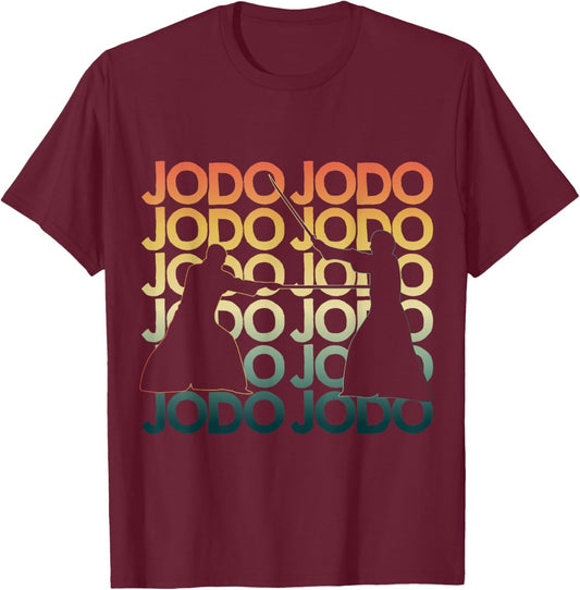 Retro jodo Repetitive Vintage Fighter T-Shirt - T-Shirt | Maroon