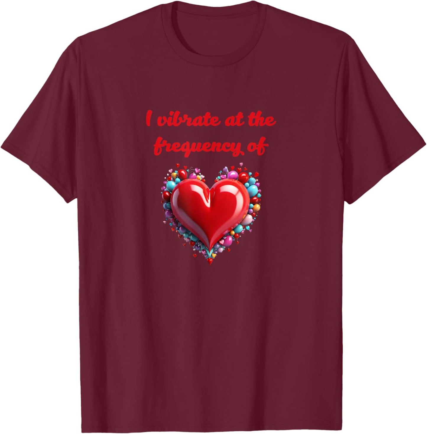 Metaphysical Love Frequency Design T-Shirt - T-Shirt | Maroon