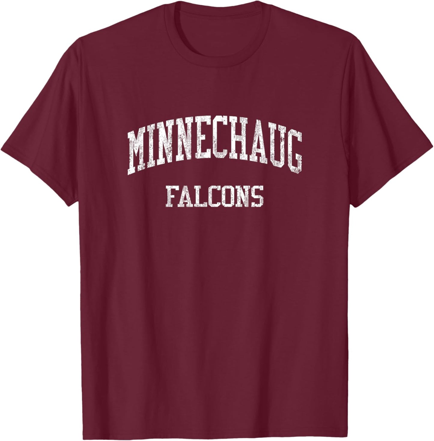 Minnechaug High School HS Wilbraham MA Vintage Sports T-Shirt - T-Shirt | Maroon