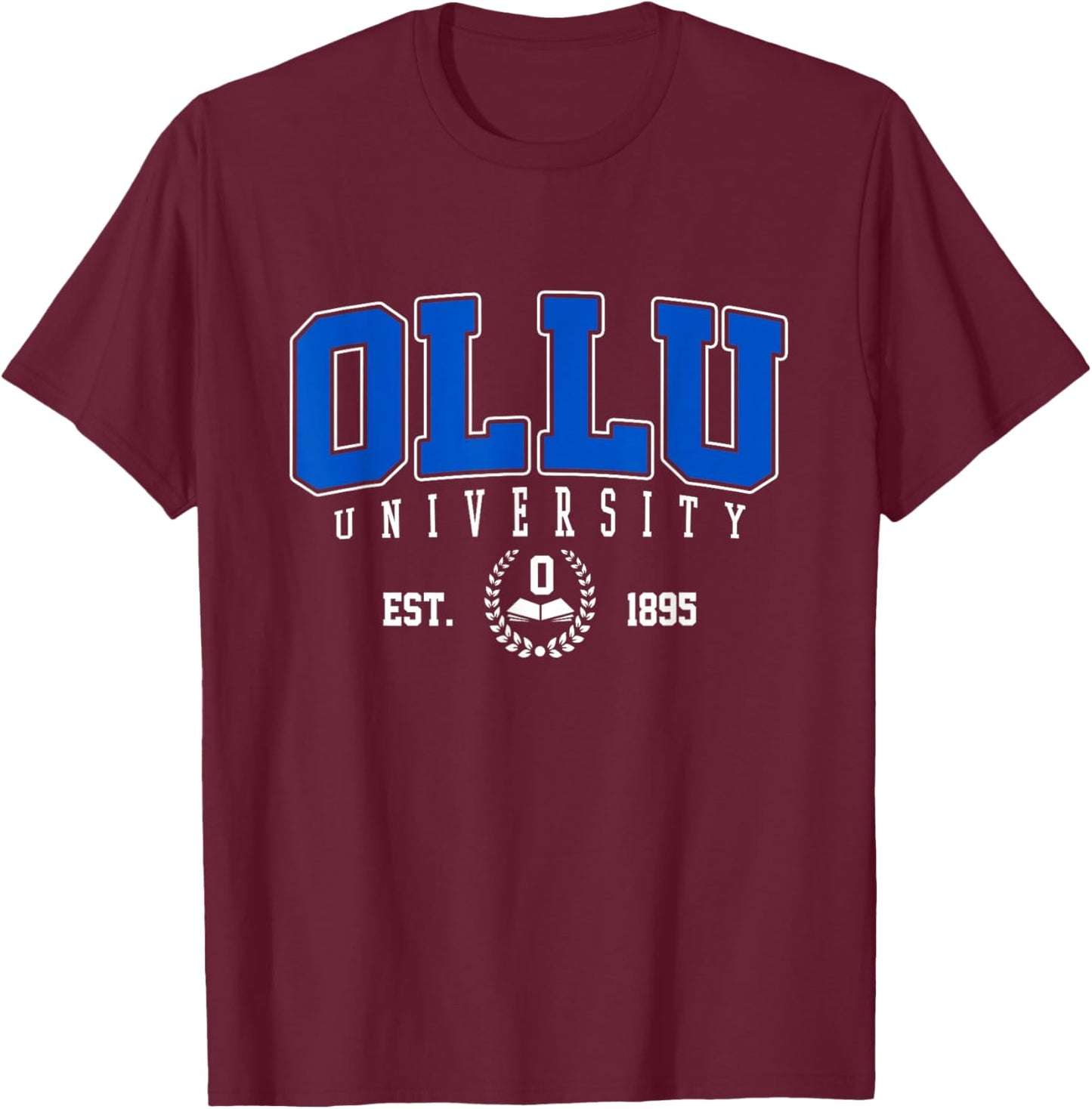 OLLU Classic Varsity Arch Collegiate Women T-Shirt - T-Shirt | Maroon