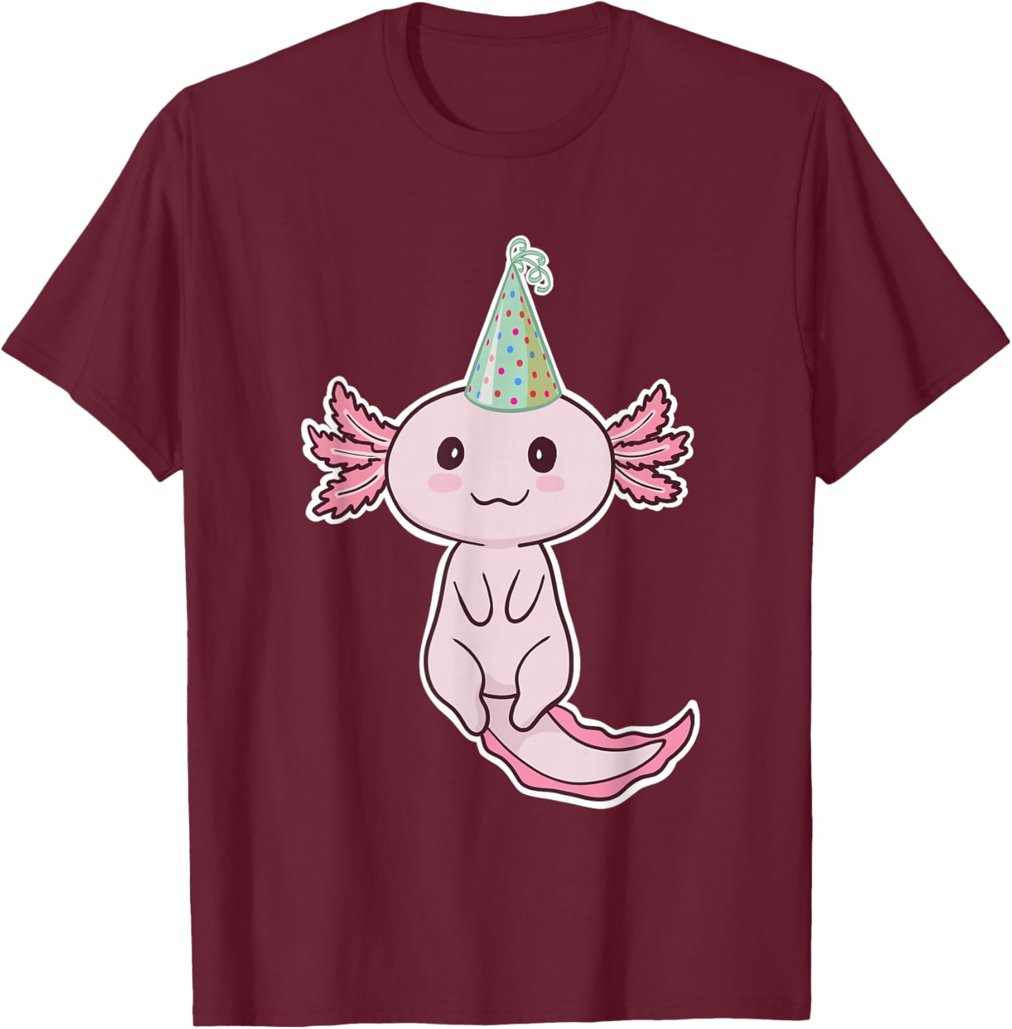 Party Axolotl T-Shirt - T-Shirt | Maroon