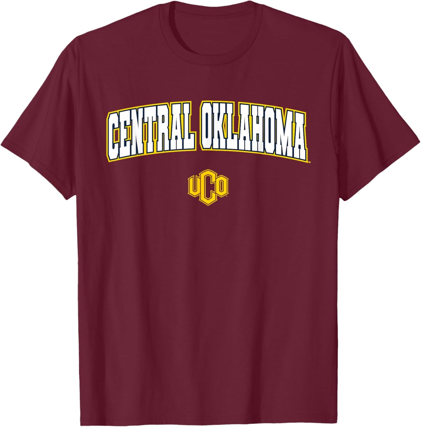 University of Central Oklahoma Bronchos Arch Logo T-Shirt - T-Shirt | Maroon