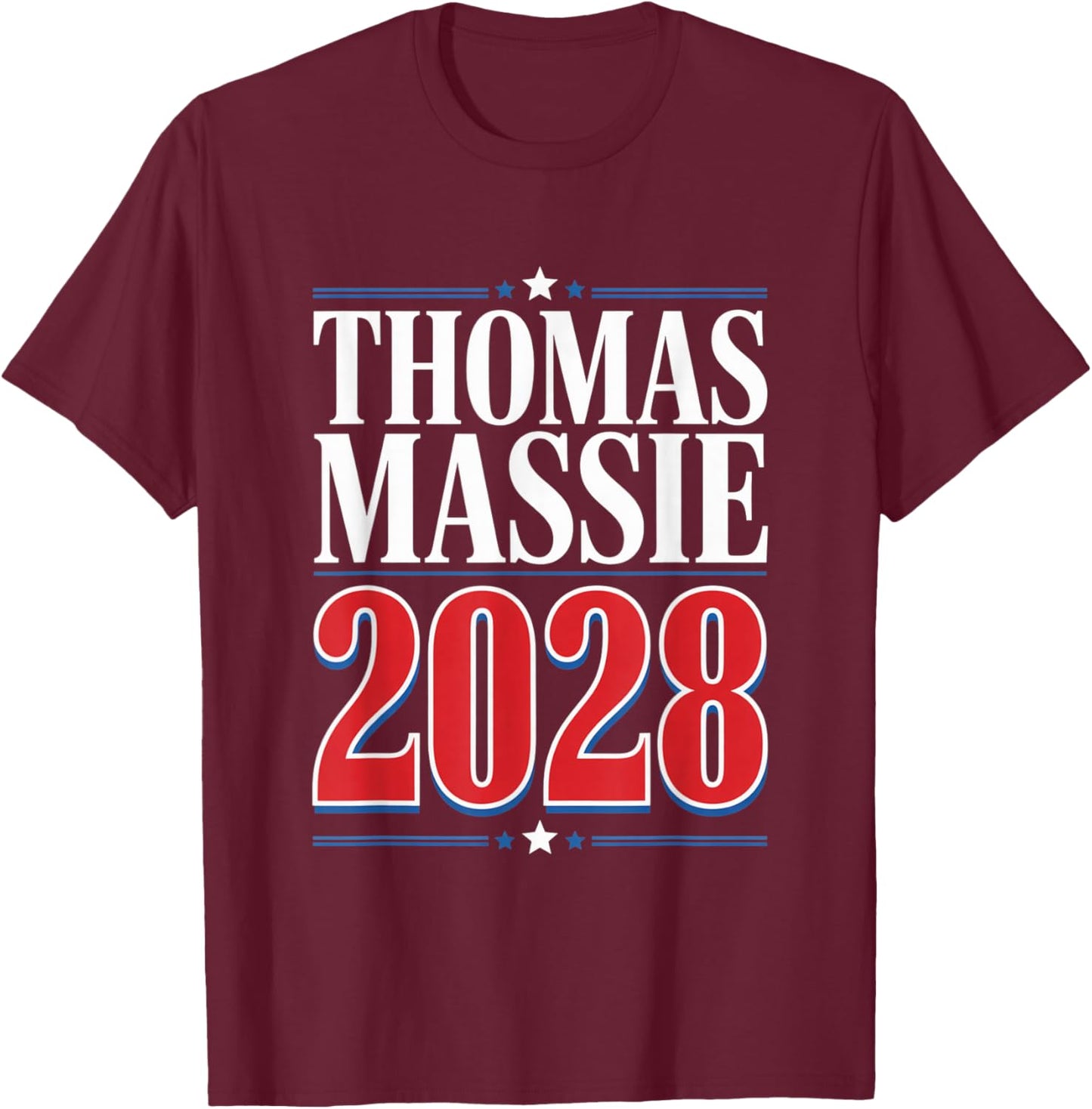 Ron Paul Thomas Massie Election 2028 President Men Women T-Shirt - T-Shirt | Maroon