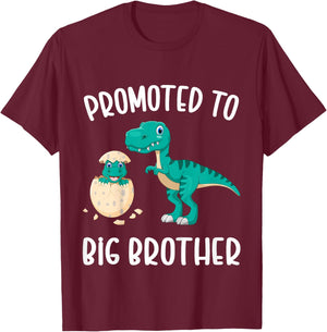 Promoted to Big Brother Dinosaur T-rex Toddler Boys T-Shirt - T-Shirt | Maroon