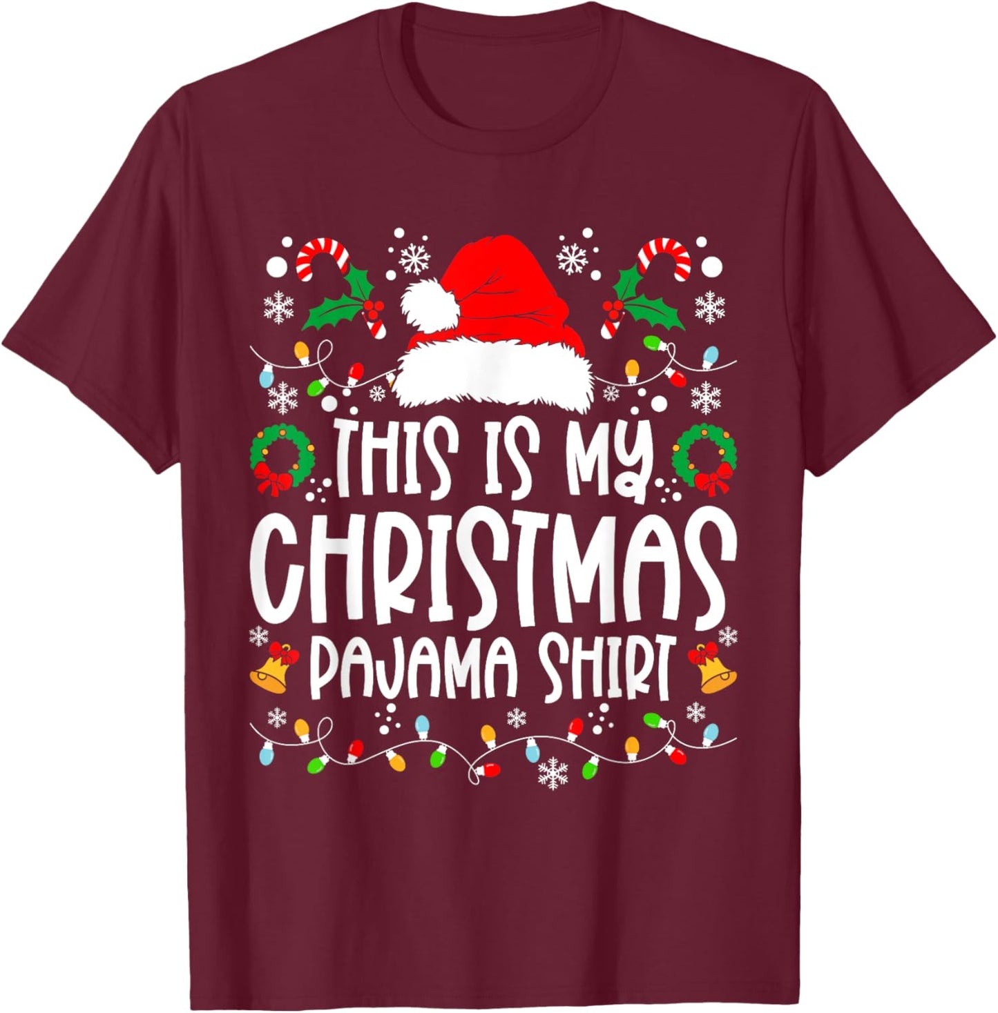 This Is My Christmas Pajama Shirt Family Matching Christmas T-Shirt - T-Shirt | Maroon