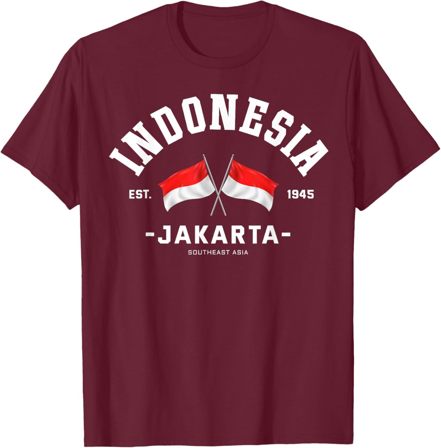 Indonesian Home Gift with Indonesian Flag T-Shirt - T-Shirt | Maroon