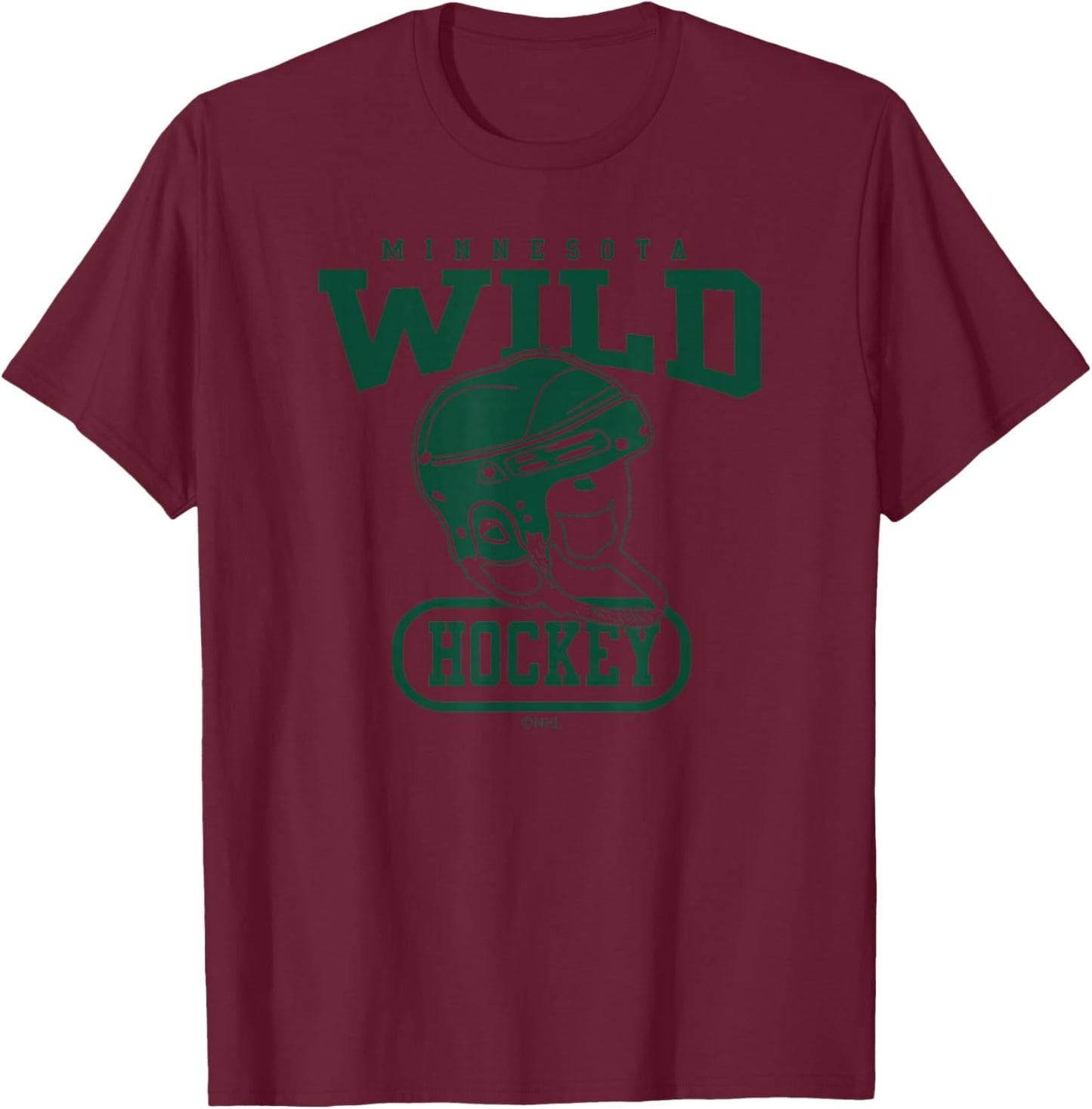 Minnesota Wild Helmet White NHL Officially Licensed T-Shirt - T-Shirt | Maroon