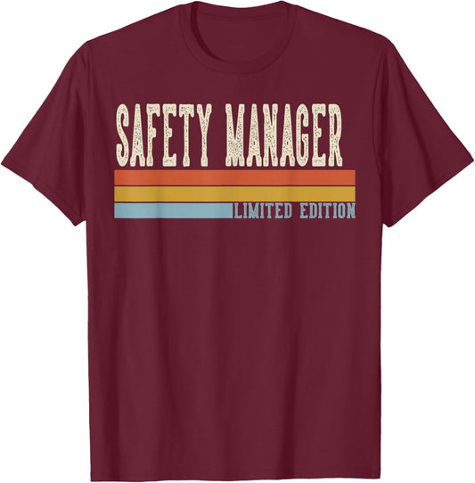 Safety Manager Week Retro Vintage Back to School Day T-Shirt - T-Shirt | Maroon