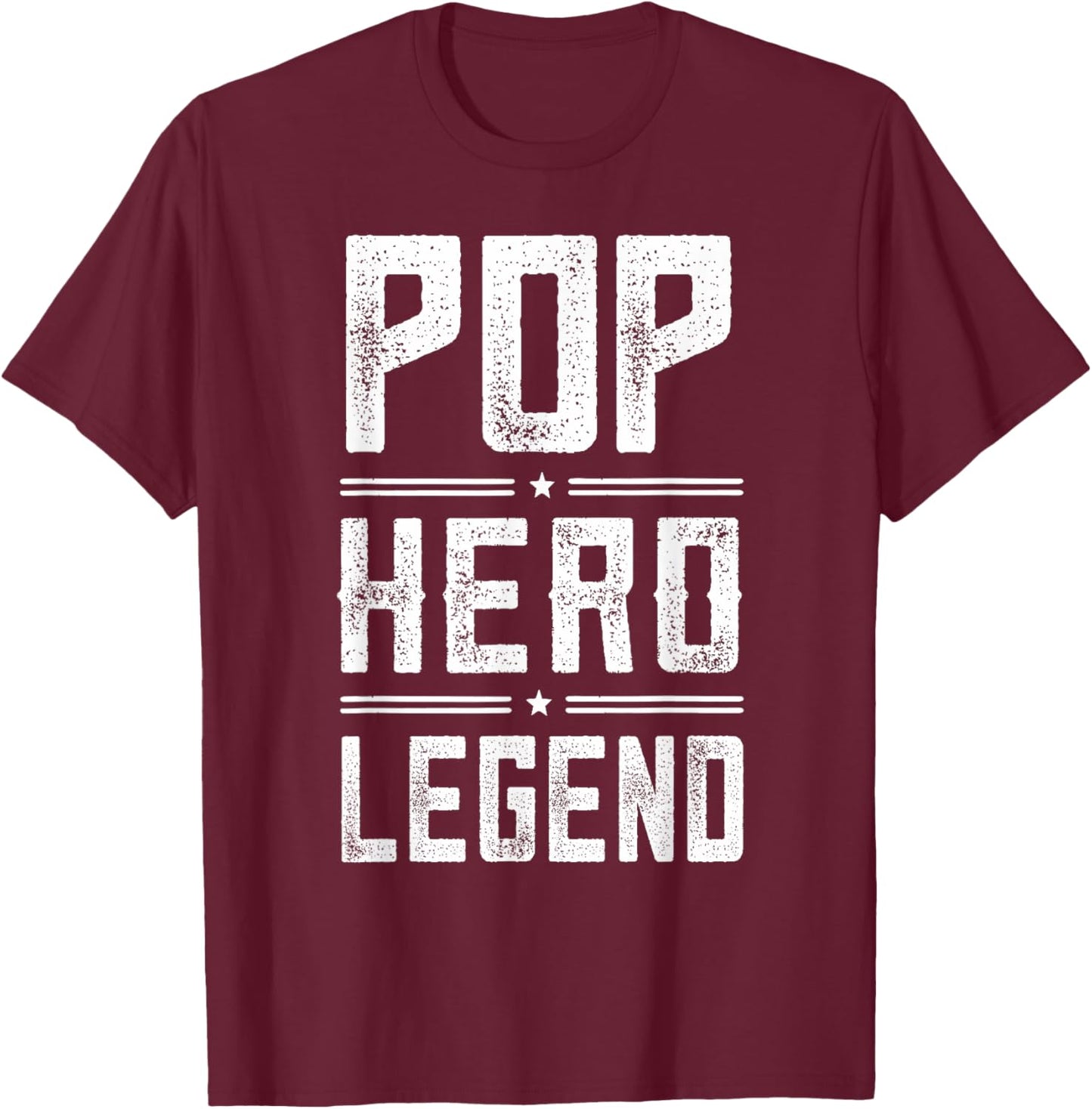 Pop Hero Legend - Vintage Distressed Pop T-Shirt - T-Shirt | Maroon