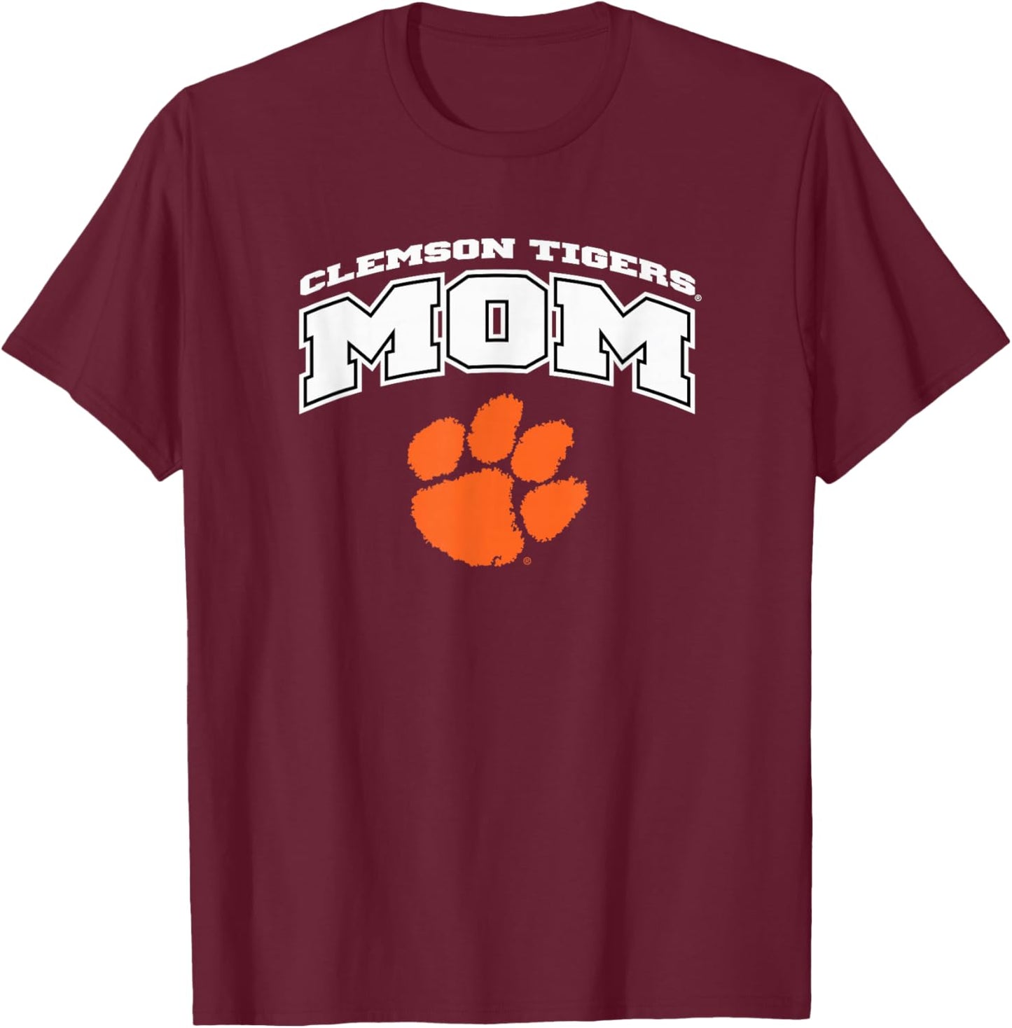 Clemson Tigers Mom Arching Purple Officially Licensed T-Shirt - T-Shirt | Maroon