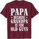 Papa Gift From Grandchildren Accessories & Stuff Papa Men Grandpa From Grandkids Papa T-Shirt - T-Shirt | Maroon