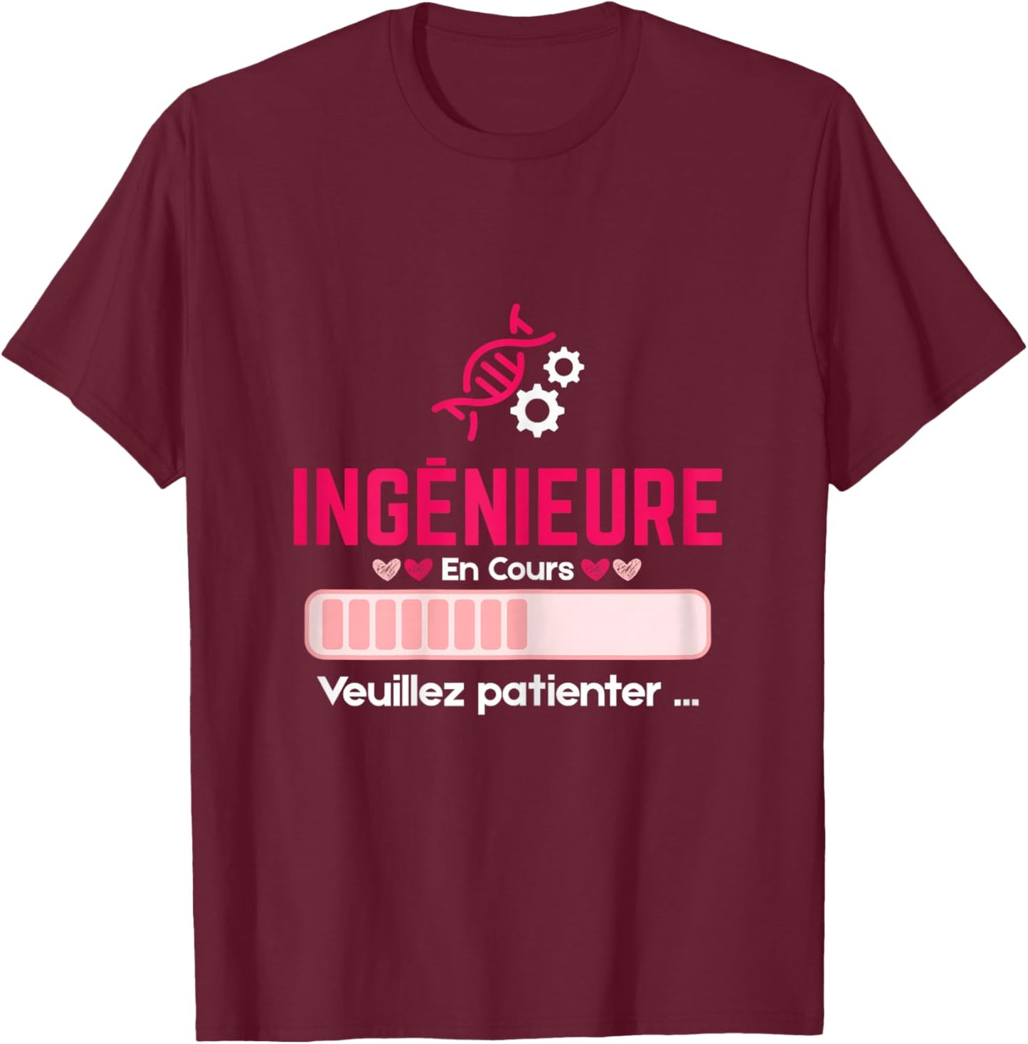 Future Engineer Student Girl Running Gift Engineer T-Shirt - T-Shirt | Maroon