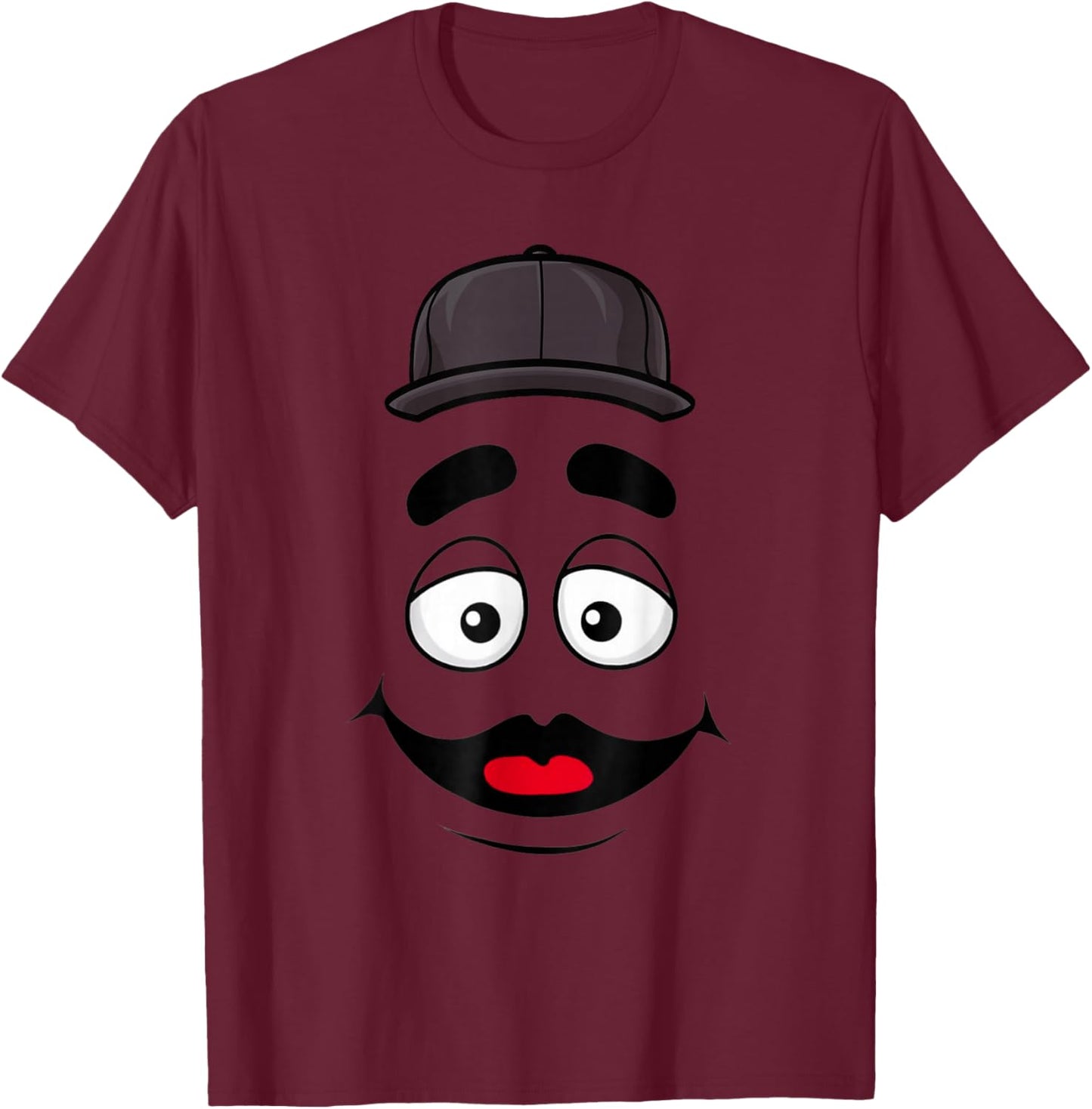 Funny Grimace Face For Halloween Costume T-Shirt - T-Shirt | Maroon