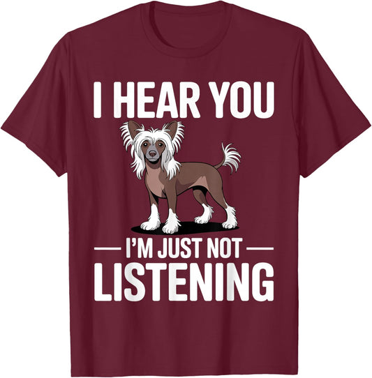 Funny Chinese Crested Art Women Chinese Crested T-Shirt - T-Shirt | Maroon