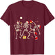 Funny Christmas Dancing Skeletons Xmas Humor Adult T-Shirt - T-Shirt | Maroon