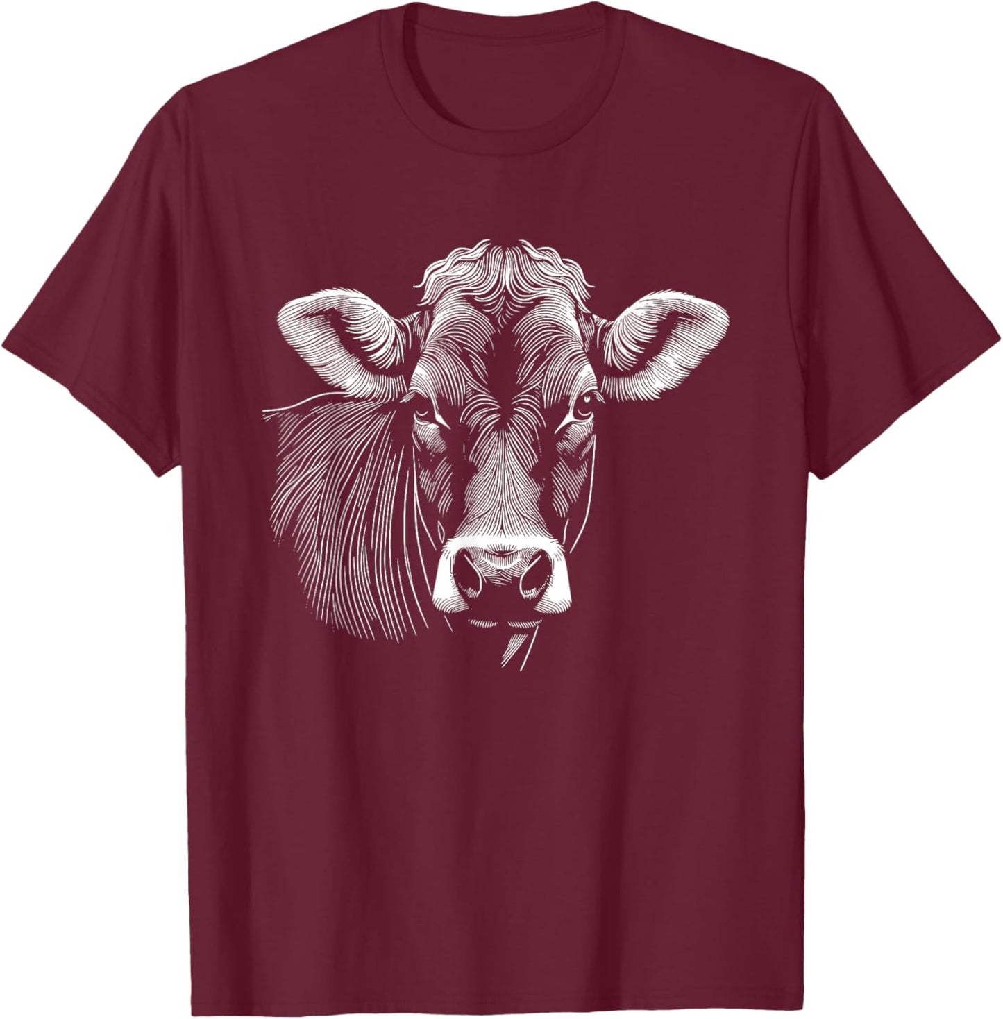 Fingerprint Cow Farmer Breeder - Brown Swiss Cattle T-Shirt - T-Shirt | Maroon
