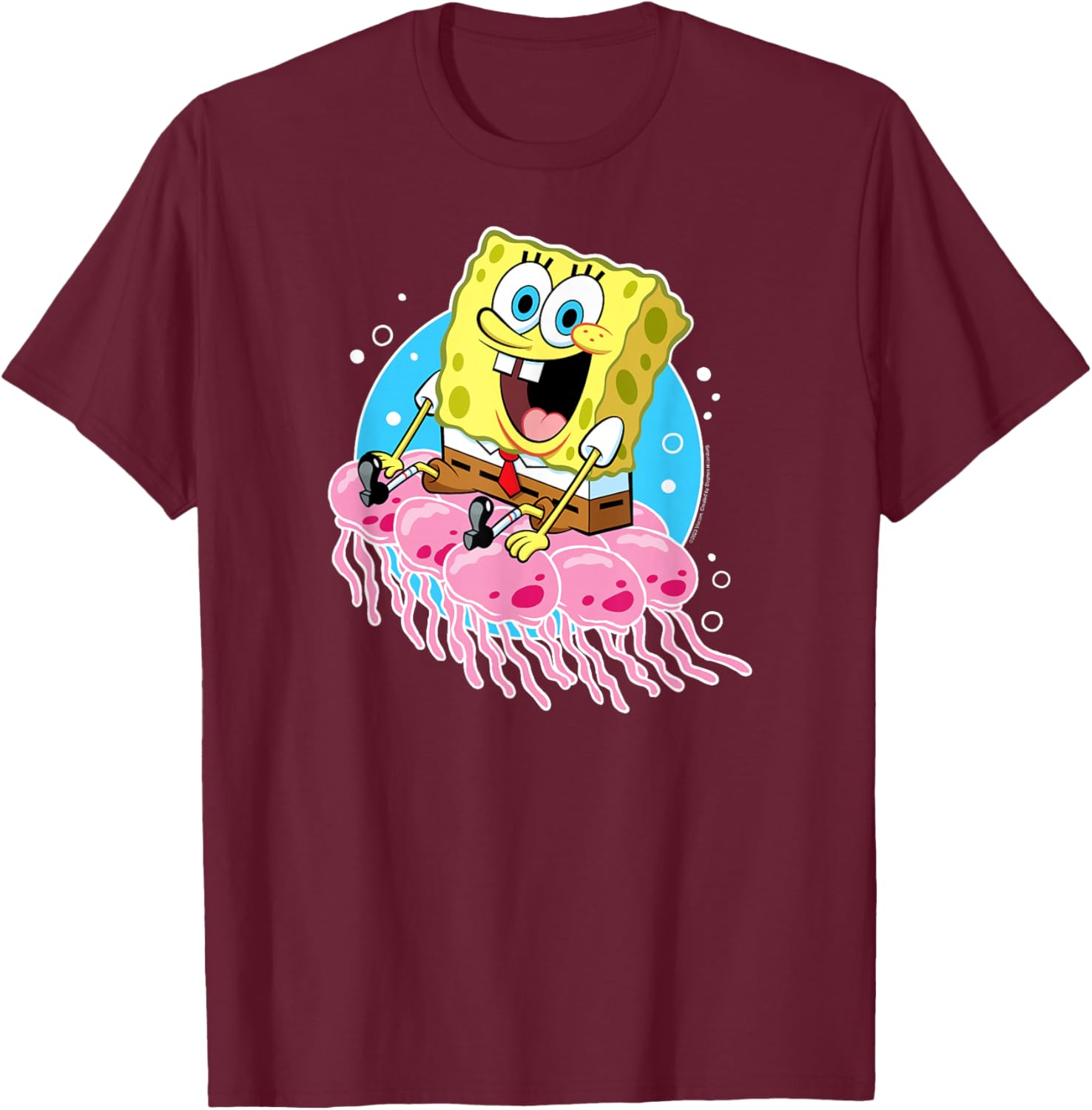 SpongeBob SquarePants - Jellyfish Ride T-Shirt - T-Shirt | Maroon