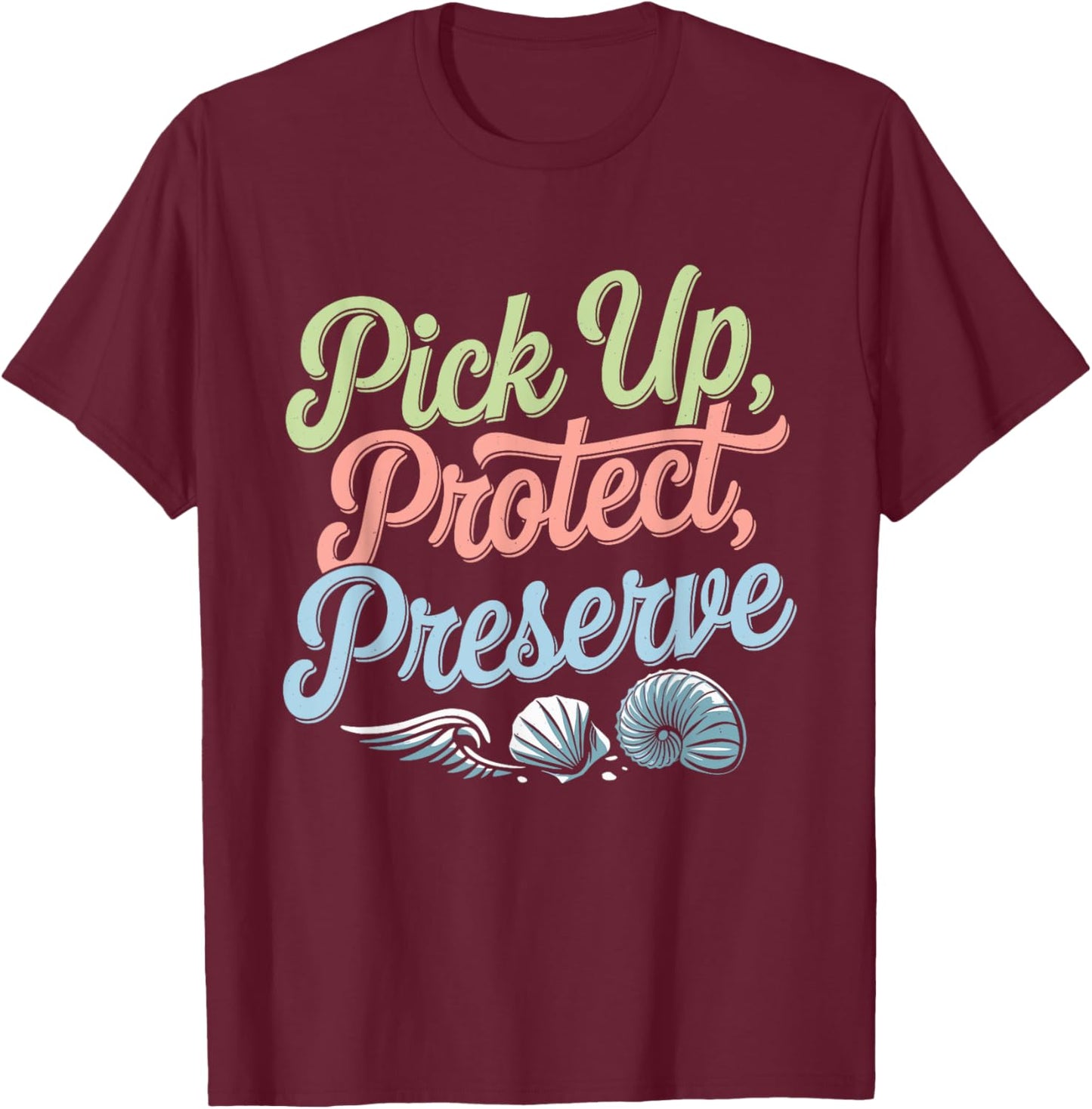 Beach Clean-Up Volunteer Ocean Conservation Eco-Friendly T-Shirt - T-Shirt | Maroon
