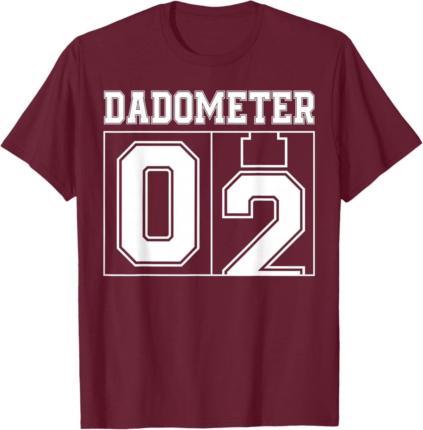 Dadometer 2 Dad of 2 Kids Second Time Father Daddy 2 T-Shirt - T-Shirt | Maroon