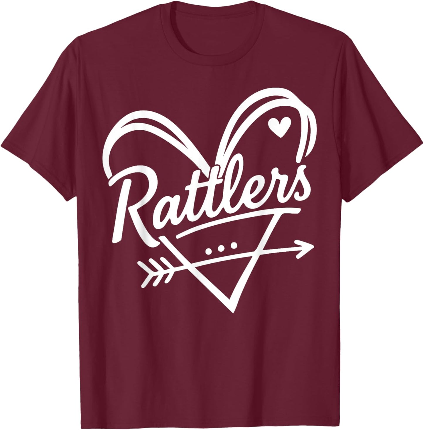 Retro Rattlers Heart Apparel Women Kid Boy Girl T-Shirt - T-Shirt | Maroon