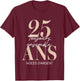 Gift 25 Years of Wedding – Silver Wedding Anniversary T-Shirt - T-Shirt | Maroon