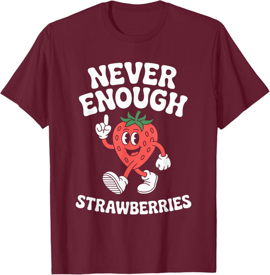 Funny Strawberry or Strawberries Retro T-Shirt - T-Shirt | Maroon