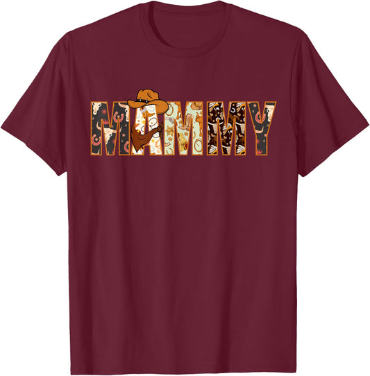 Mammy Western Rodeo Family Matching Birthday T-Shirt - T-Shirt | Maroon