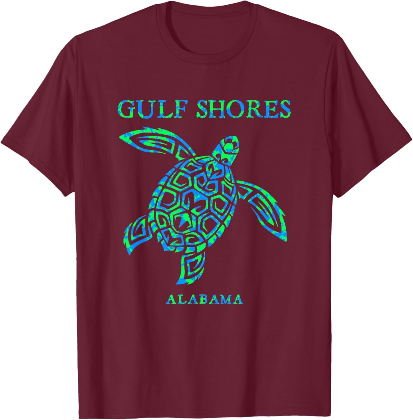 Gulf Shores Alabama Retro Sea Turtle Boys Girls Toddler T-Shirt - T-Shirt | Maroon