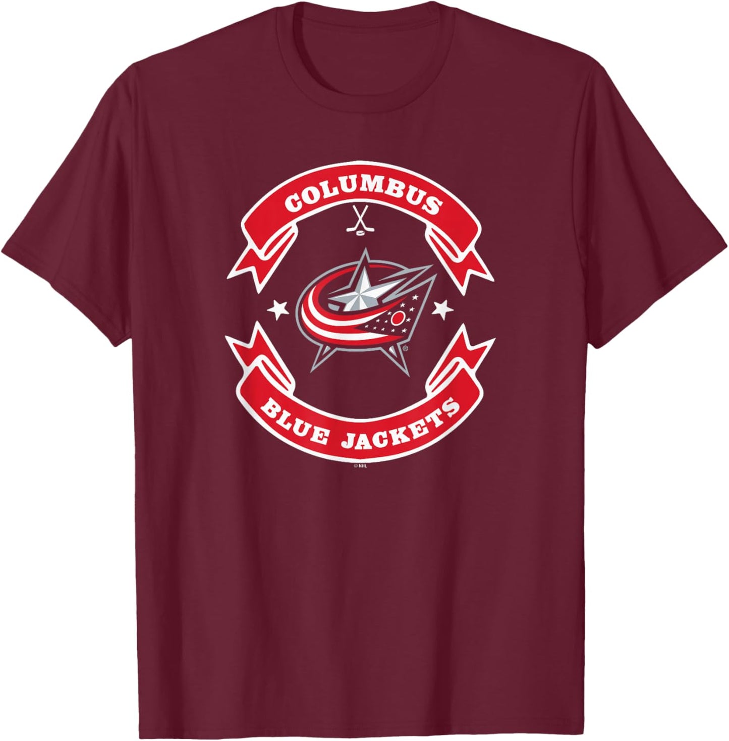 Columbus Blue Jackets Blaze Navy Officially Licensed T-Shirt - T-Shirt | Maroon