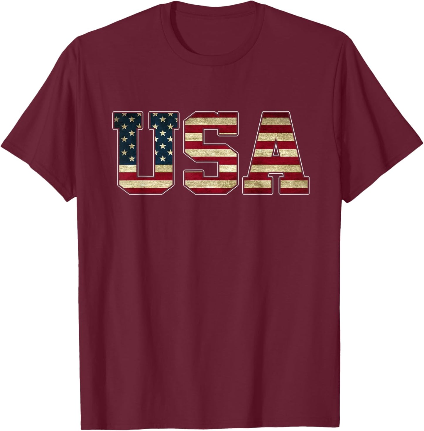 USA Team 2024 United States American Flag Sport USA 2024 Kids Men T-Shirt - T-Shirt | Maroon