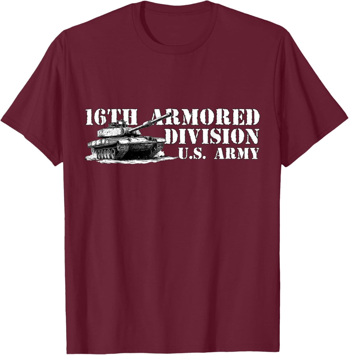 16th Armored Division Armadillo Division Retro Veterans Day T-Shirt - T-Shirt | Maroon