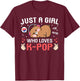 Cute Kawaii Bear Korean Music Just A Girl Who Loves K-Pop T-Shirt - T-Shirt | Maroon