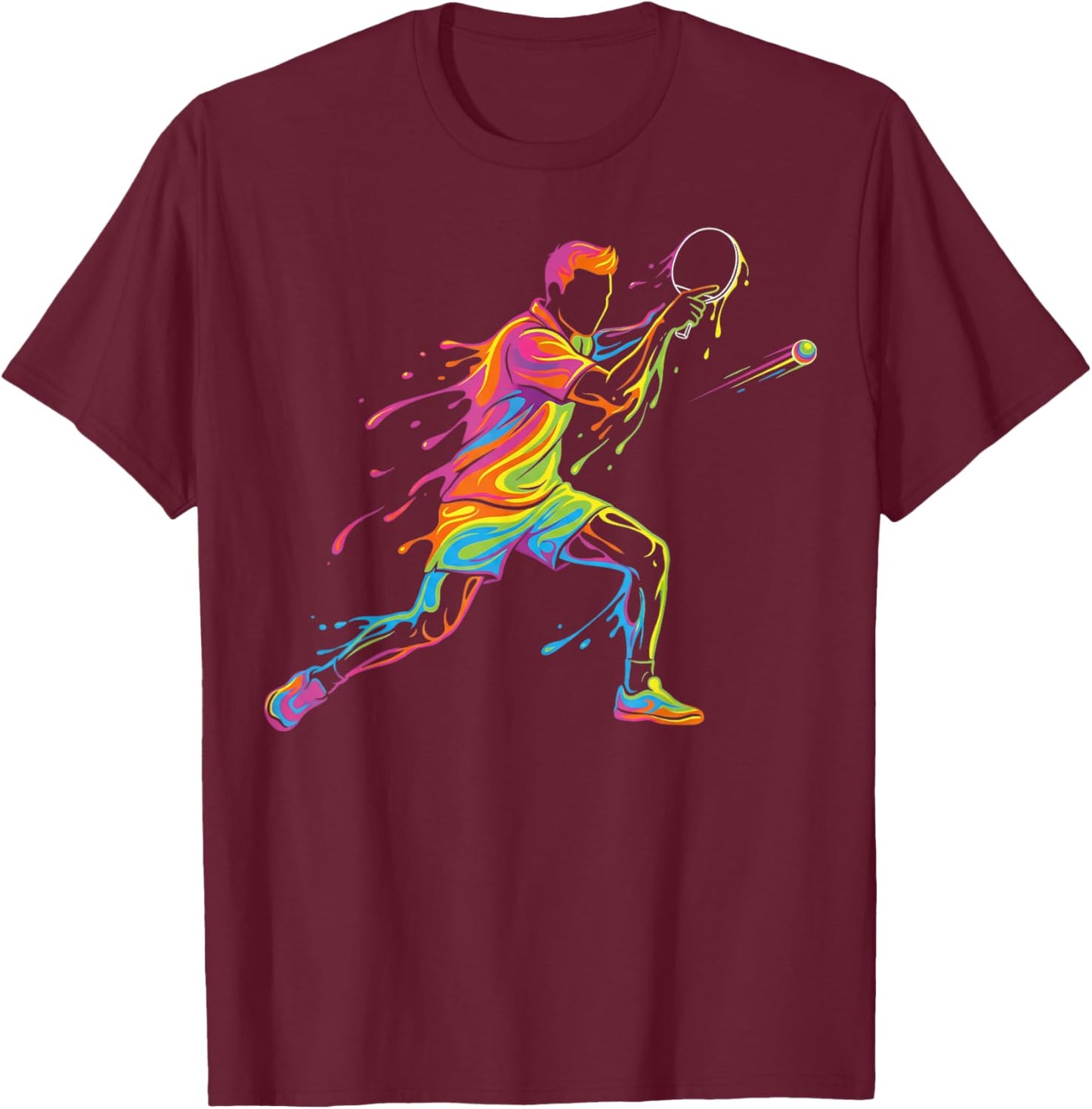Table Tennis Ping Pong Men Kids Boys T-Shirt - T-Shirt | Maroon