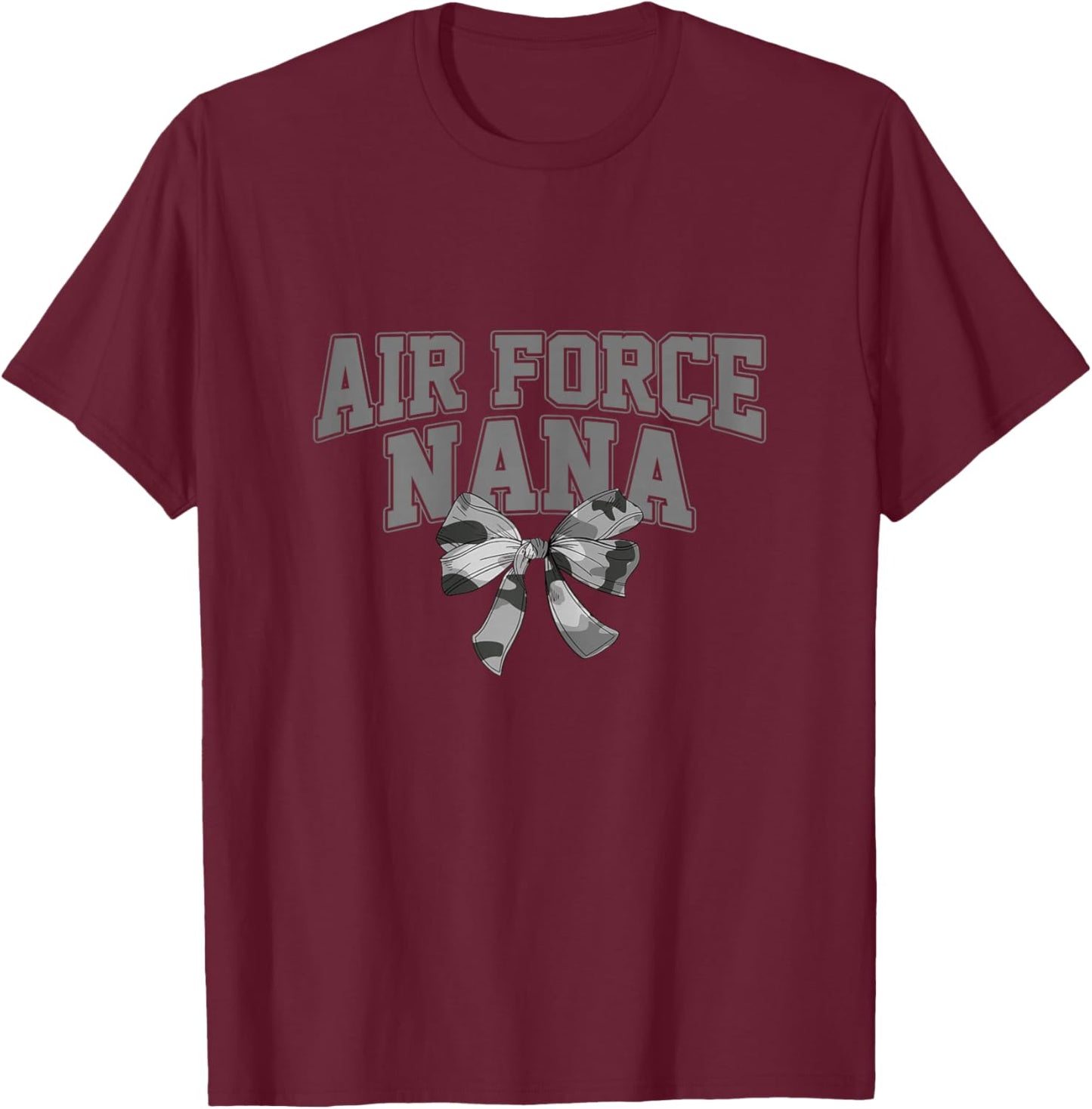 US Air Force Nana Coquette Bow USAF Family Matching T-Shirt - T-Shirt | Maroon