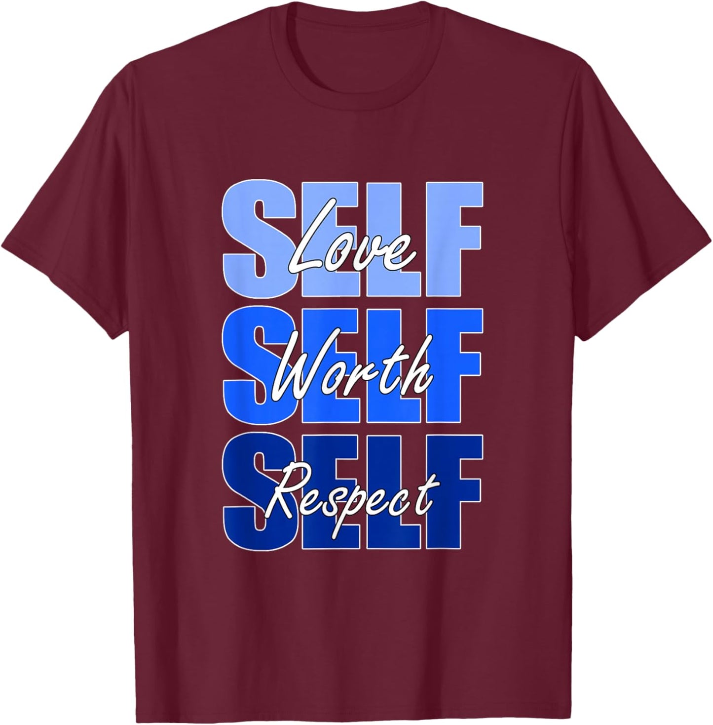 Blue Self-ish X3 Royal Blue Graphic T-Shirt - T-Shirt | Maroon