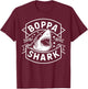 Boppa Shark Grandpa Gifts Funny Graphic T-Shirt - T-Shirt | Maroon