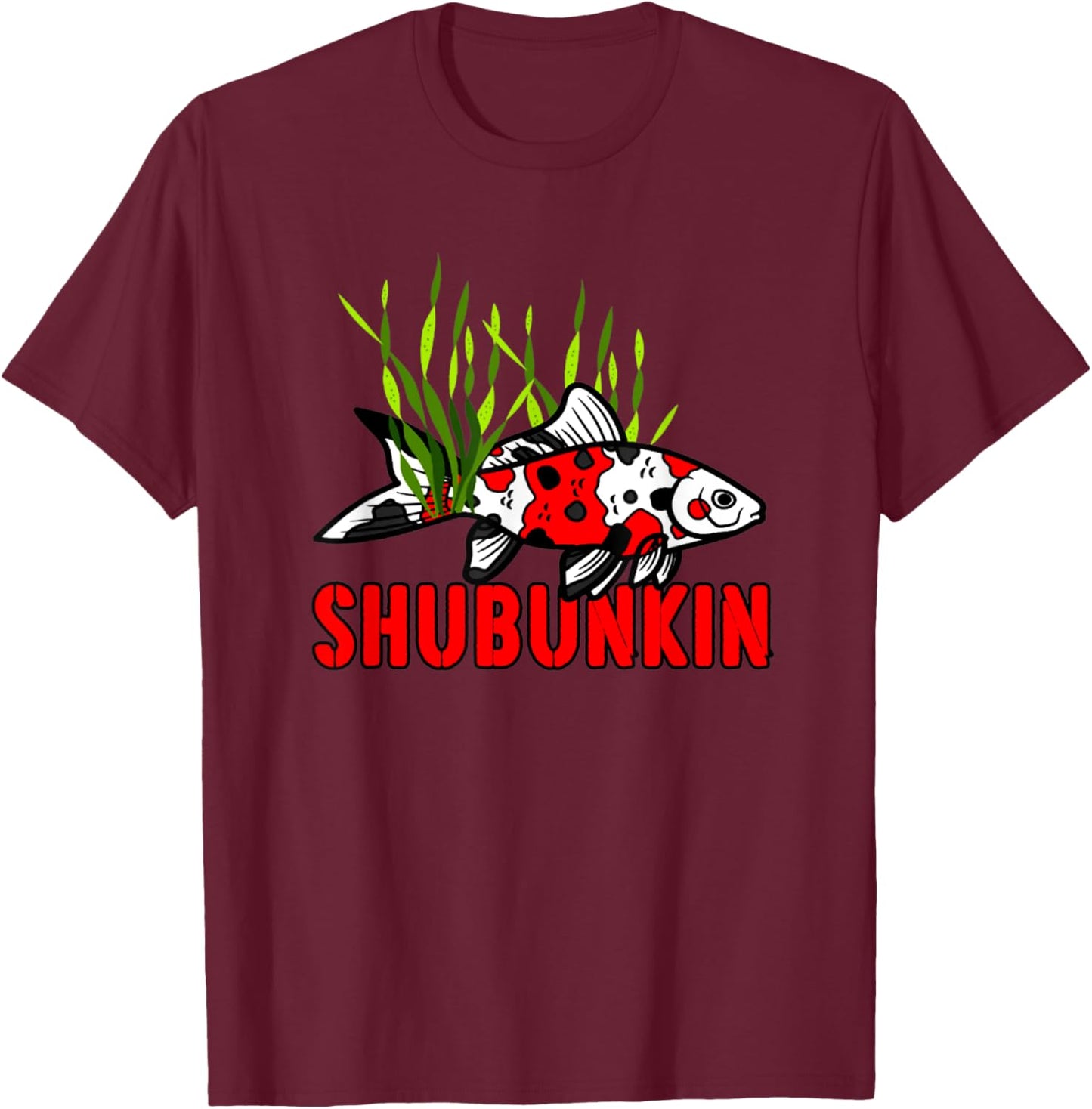Shubunkin Goldfish Lovers Pond Fish Tank Art Design T-Shirt - T-Shirt | Maroon